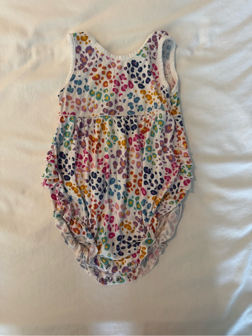 Little Sleepies Multicolor Leopard Print One-Piece Ruffle Romper